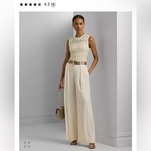 NWT Lauren Ralph Lauren Pointelle Knit Sleeveless Sweater